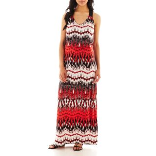 Bisou Bisou Racerback Print Maxi Dress, Black/Ivory