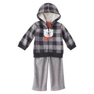 Just One You made by Carters Infant Boys 3 Piece Hoodie Set   Gray/Orange 9 M