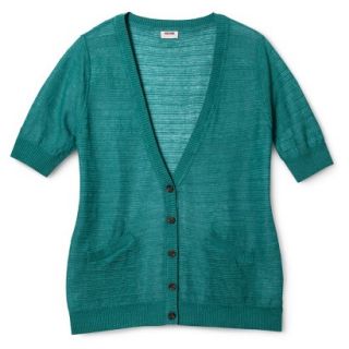 Mossimo Supply Co. Juniors Plus Size Short Sleeve Cardigan   Turquoise X