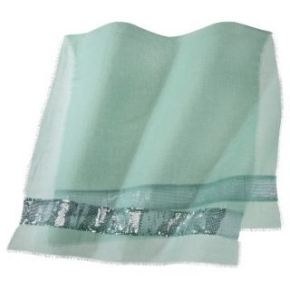 Solid Scarf with Silver Sequin Strip   Mint