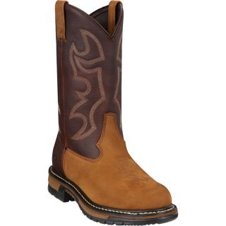 Rocky 11 Inch Branson Roper Pull On Western Boot   Brown, Size 10 1/2 Wide,