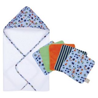 Trend Lab 6pc Hooded Towel & Washcloth   Snuggle Monster