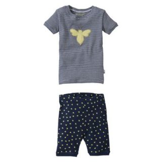 Burts Bees Baby Infant Toddler Girls 2 Piece Short Sleeve Bee Pajama Set  