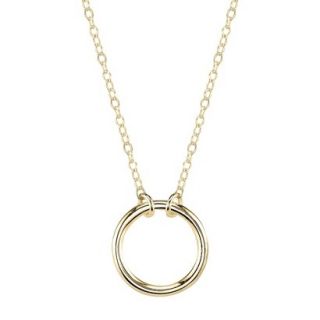 Gold Plated over Sterling Silver Pendant Circle   Gold