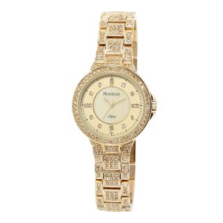 Armitron Now Womens Gold Tone Crystal Glitz Bracelet Watch