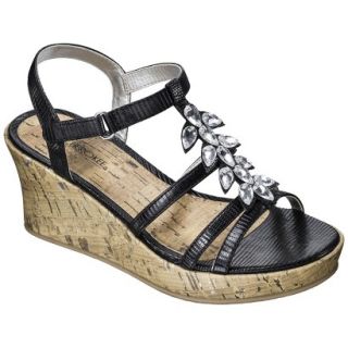 Girls Cherokee Hallie Gladiator Wedge Sandals   Black 2