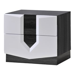 Global Furniture Usa Hudson White/grey Nightstand Grey Size 2 drawer