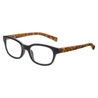 ICU Matte Black with Tortoise Temples Reading Glasses With Case   +2.00