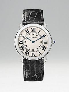 Cartier Ronde Solo Stainless Steel on Strap, Large   Black