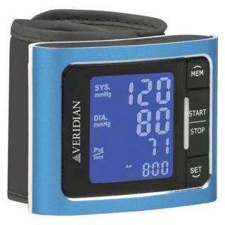 Veridian Healthcare Blood Pressure Wrist Monitor   Blue Metallic