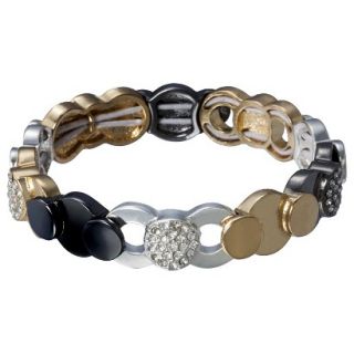 Lonna & Lilly Mixed Metal Stretch Bracelet   Silver/Gold/Hematite