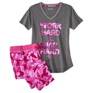 Duck Dynasty Juniors 2 Pc Pajama Set   Grey/Pink L