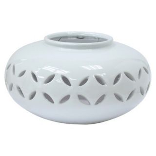 Threshold Ceramic Oval Solar Lantern   White