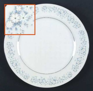Style House Damask (Rim Shape) Dinner Plate, Fine China Dinnerware   White Flowe