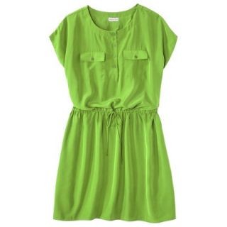 Merona Womens Plus Size Short Sleeve Tie Waist Dress   Green 2