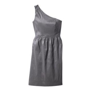 Womens Plus Size One Shoulder Shantung Dress   Quartz Gray   26W