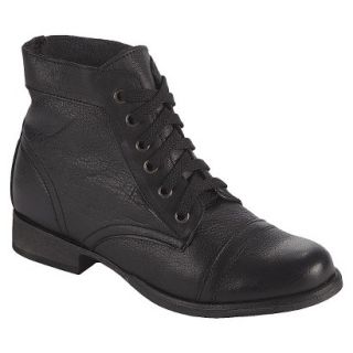 Womens Post Paris Colissa Genuine Leather Cap Toe Ankle Boots   Black 7