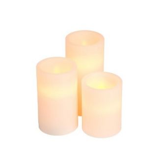Threshold 3 Pack LED Pillars With Timer   Bisque