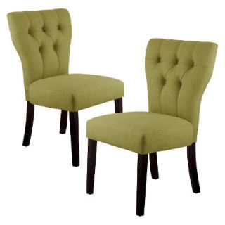 Skyline Dining Chair Marlowe Tufted Dining Chair Set of 2   Green