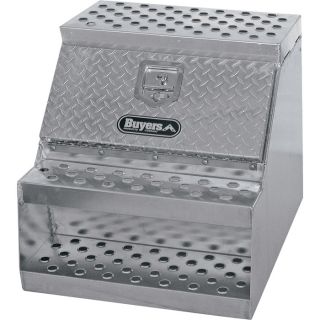 Buyers Products Aluminum Heavy Duty Step Truck Box   Smooth/Diamond Plate, 18