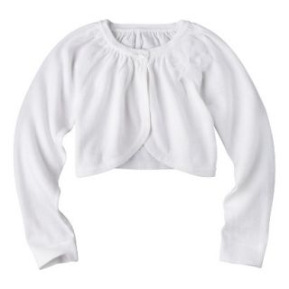 Cherokee Infant Toddler Girls Cropped Cardigan   White 2T