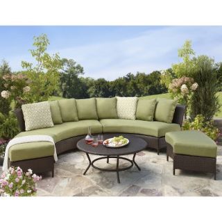 Thornquist 5 Piece Wicker Patio Sectional Seating Furniture Set