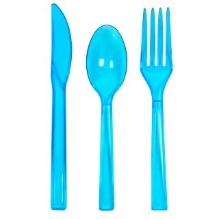 Neon Blue Plastic Cutlery