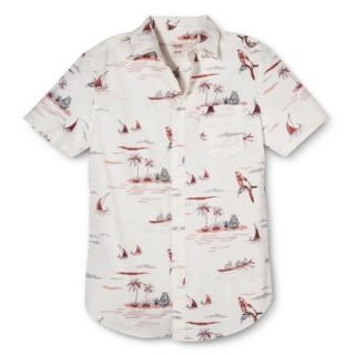 Mossimo Supply Co. Mens Tropical Print Short Sleeve Button Down M