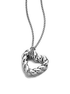 David Yurman Sterling Silver Heart Pendant Necklace   Silver