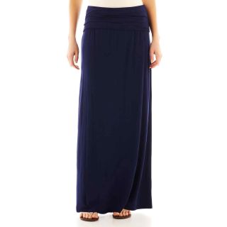 A.N.A Fold Over Maxi Skirt   Petite, American Navy