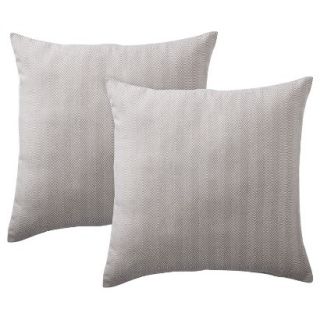 Threshold 2 Pack Herringbone Toss Pillows   Gray (18x18)