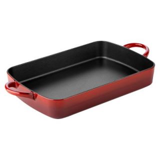 Calphalon Kitchen Essentials 13x9 Enamel Cast Iron Baker Pan   Red