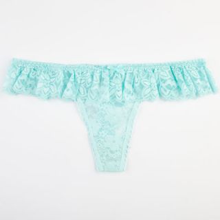 Ruffle Trim Lace Thong Mint In Sizes Medium, Small, Large For Women 235362523