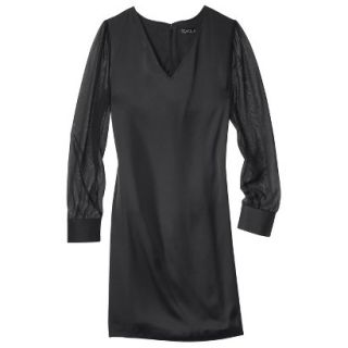 TEVOLIO Womens Shift Dress w/Sheer Sleeve   Black   14
