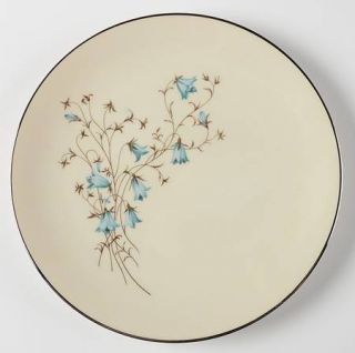 Flintridge Belnor Salad Plate, Fine China Dinnerware   Blue Flowers,Gray Leaves,
