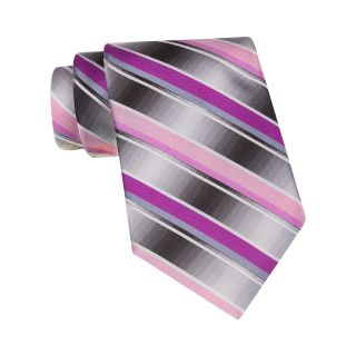 Van Heusen Brave Striped Silk Tie, Berry, Mens
