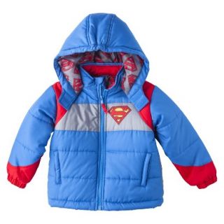 Superman Toddler Boys Heavyweight Puffer Jacket   Blue 3T
