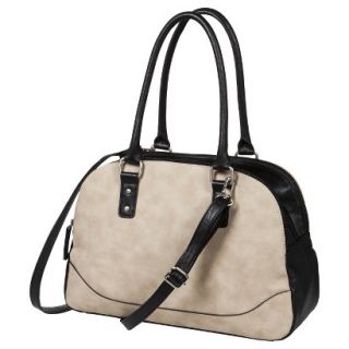 Merona Satchel Handbag   Black/Beige