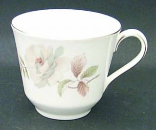 Royal Doulton Yorkshire Rose Flat Cup, Fine China Dinnerware   White/Gray Rose,T