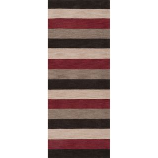 Hand tufted Rome Carmine Runner Rug (26 X 8)