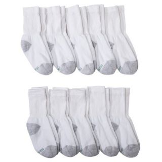 Hanes Boys Basic Crew Socks   White L