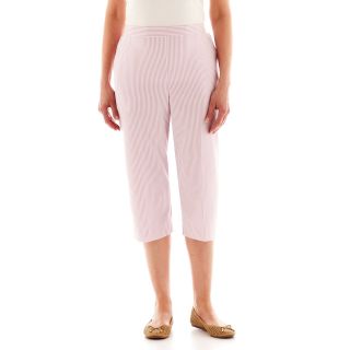 Alfred Dunner Cape Cod Seersucker Striped Capris, Orchid, Womens
