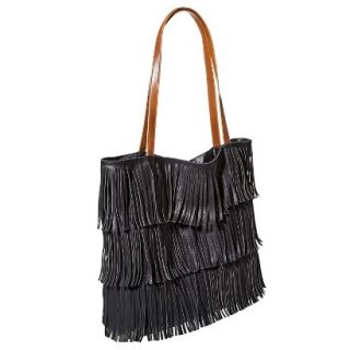 Mossimo Supply Co. Tote Handbag with Fringe   Black