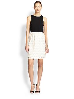 4.collective Embroidered Combo Dress   White Black