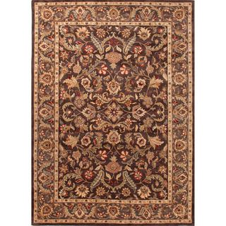 Hand tufted Traditional Brown Oriental pattern Area Rug (8 X 11)