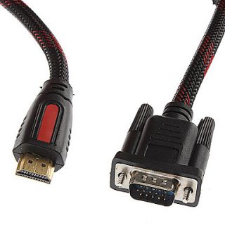 1.5M 6FT V1.3 HDMI to VGA with Double Ferrite Cores for HDTV/1080P/DVD