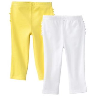 Just One YouMade by Carters Newborn Girls 2 Pack Pant   Yellow/White 6 M
