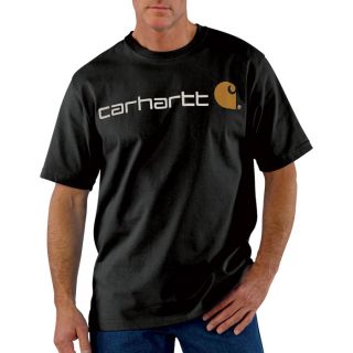Carhartt Short Sleeve Logo T Shirt   Black, Small, Model K195