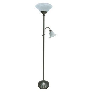 Threshold Brushed Silver Torch Combo with Glass Shades (Includes CFL Bulb)