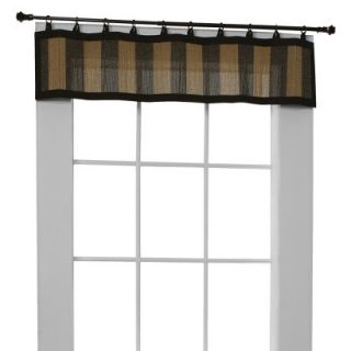 Versailles Bamboo Ring Top Window Valance   Camel/ Black (48x12)